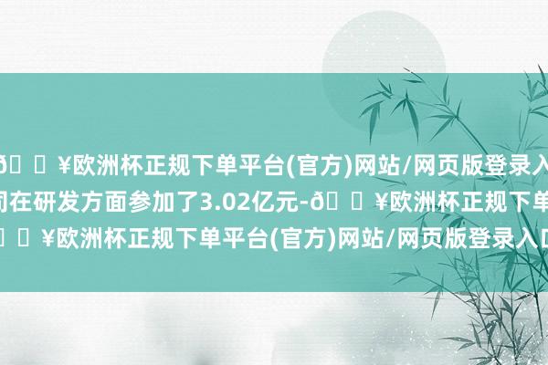 🔥欧洲杯正规下单平台(官方)网站/网页版登录入口/手机版2023年公司在研发方面参加了3.02亿元-🔥欧洲杯正规下单平台(官方)网站/网页版登录入口/手机版