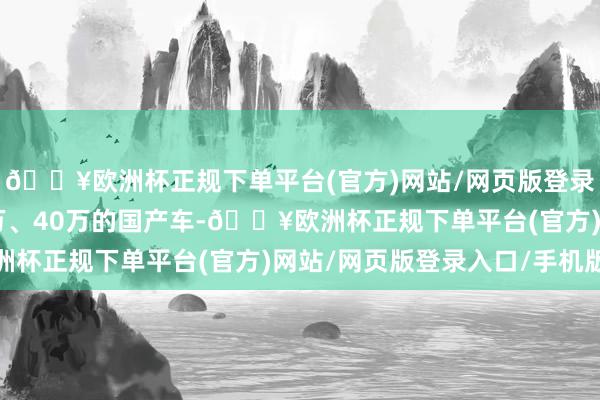 🔥欧洲杯正规下单平台(官方)网站/网页版登录入口/手机版动辄30万、40万的国产车-🔥欧洲杯正规下单平台(官方)网站/网页版登录入口/手机版