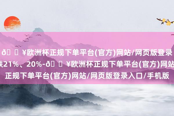 🔥欧洲杯正规下单平台(官方)网站/网页版登录入口/手机版辞别暴跌21%、20%-🔥欧洲杯正规下单平台(官方)网站/网页版登录入口/手机版